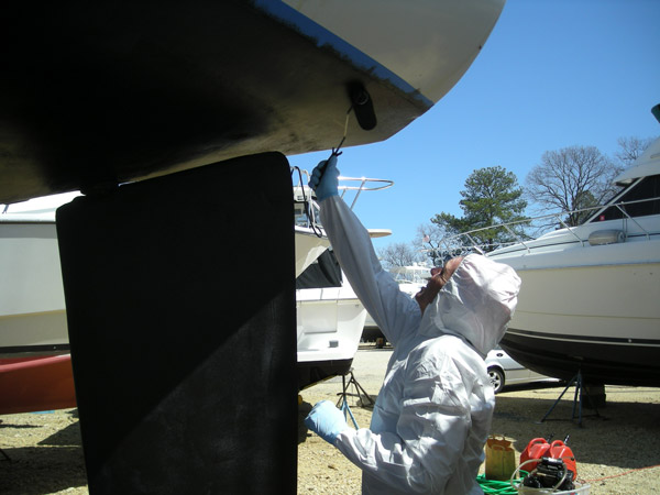 Applying Paint on Fiberglass Boat Bottom