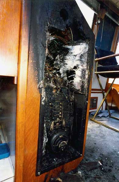 Boat's Main Electrical Panel Fire