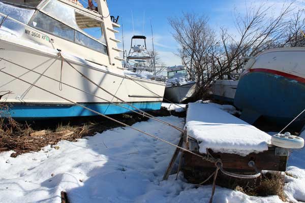 Floating Dock Lifted Off Pilings