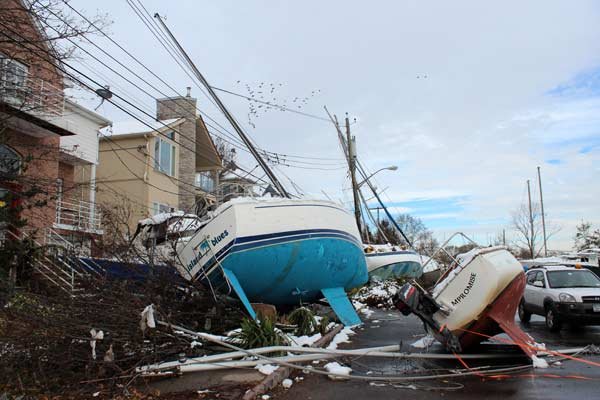 Wrecked Boats Following Hurricane Sandy