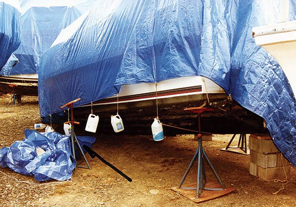 Boat Supported on Jackstands