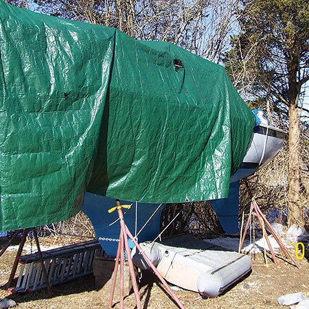 Plastic Tarp Over Boat