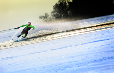Man Waterskiing