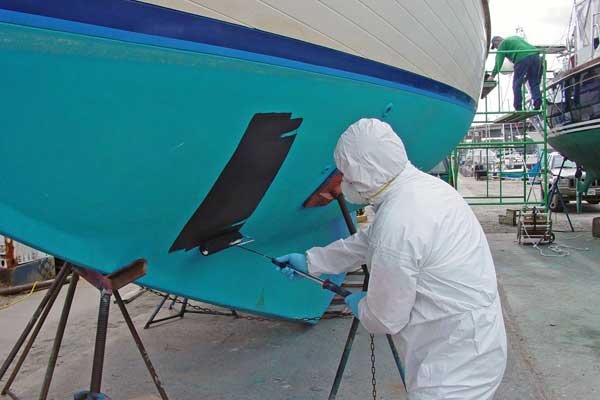 Painting boat bottom