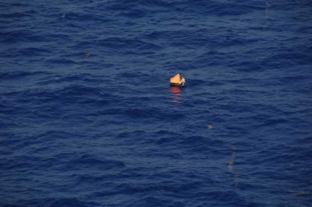 Life Raft Adrift at Sea