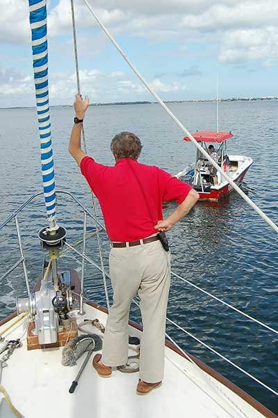 Sailboat Being Towed