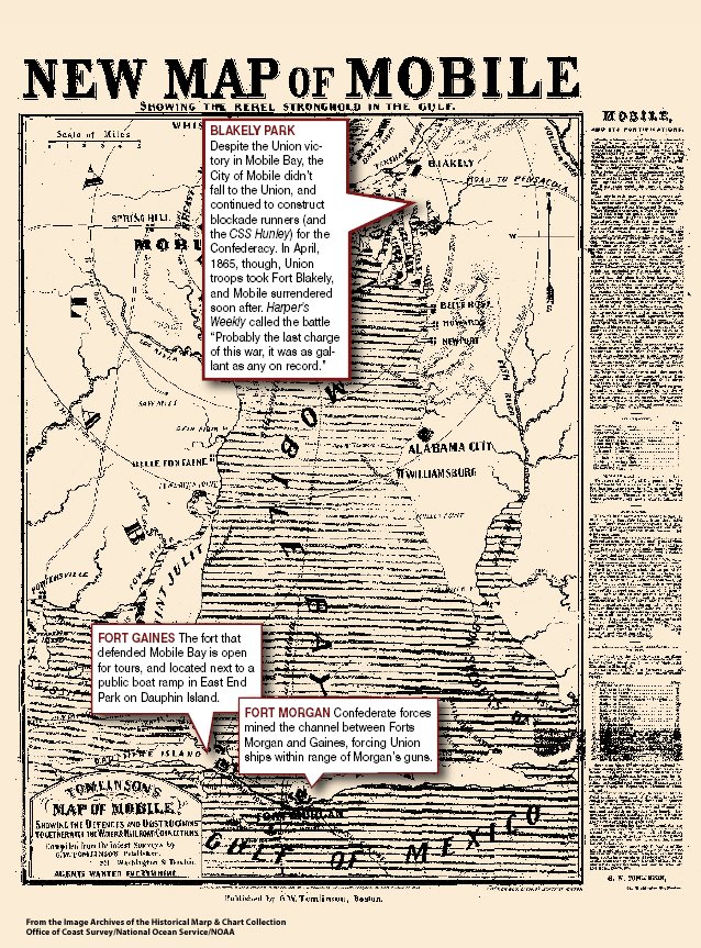 Map of the Battle of Mobile Bay (Map: NOAA)