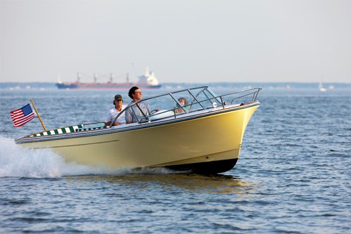 A Vanquish 24 Slices Across Newport Harbor in Rhode Island