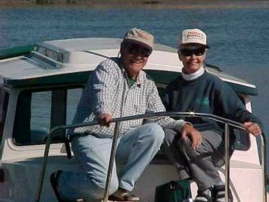 El and Bill on their Boat, Halcyon