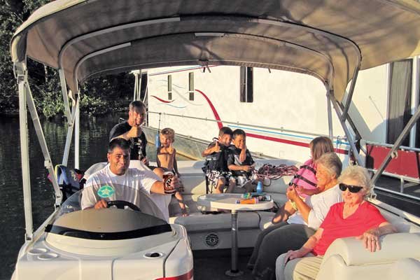 Pontoon Serves as Ski Boat and Water Taxi