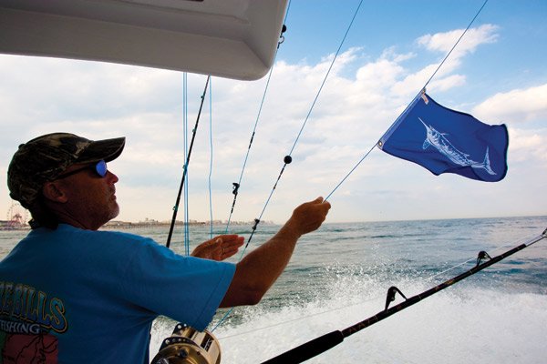 Putting Up White Marlin Catch Flag