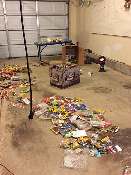 Plastic Baits on the Garage Floor