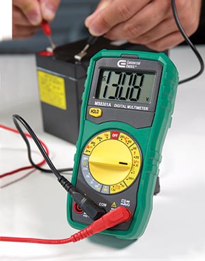 Checking voltage with a multimeter