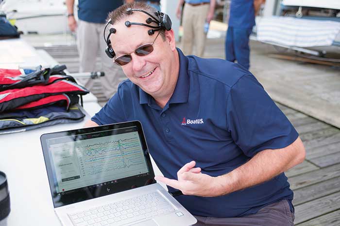 Showing off EEG data on laptop