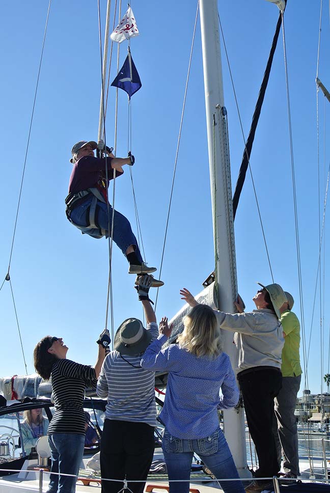 Man Going up the Mast