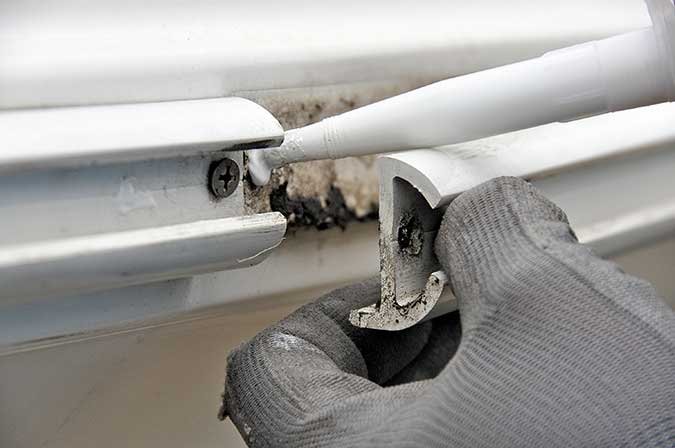 Cleaning debris from the rubrail