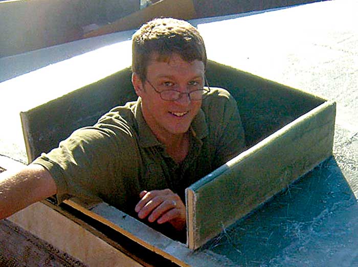 Ben constructs the forward hatch