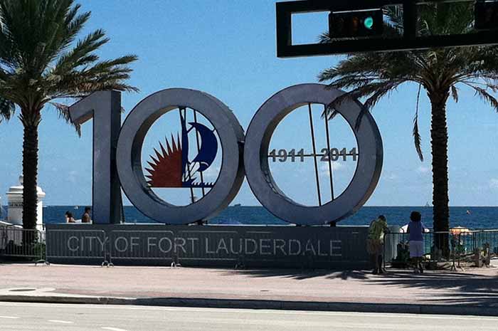 City of Fort Lauderdale Centenial sculpture by the beachfront