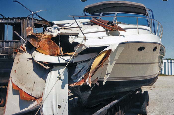 Boat collision damage