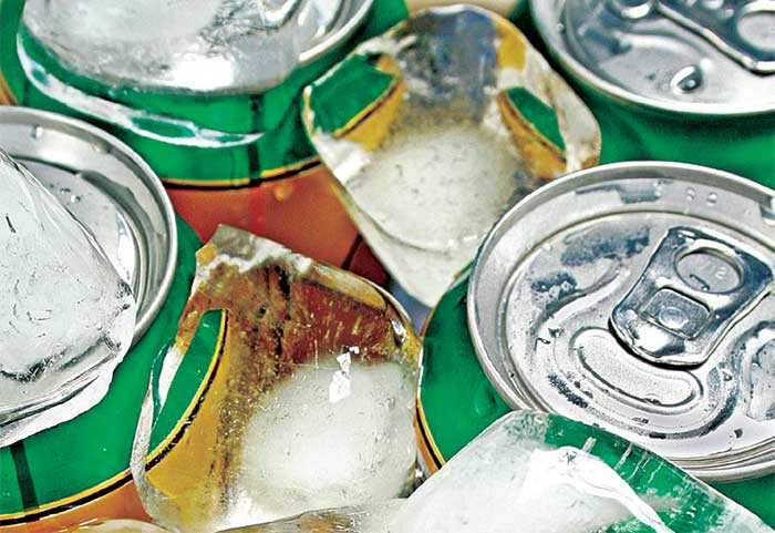 Cans on ice