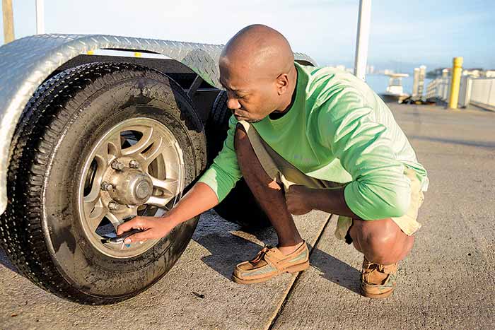 Checking tire pressure