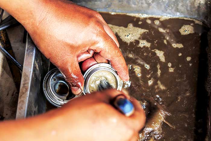 Repacking wheel bearings