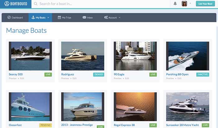 Dashboard My Boats screenshot