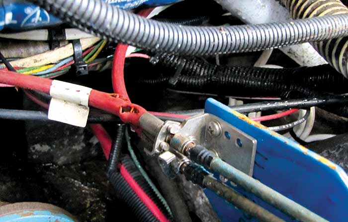 Corroded shift cable