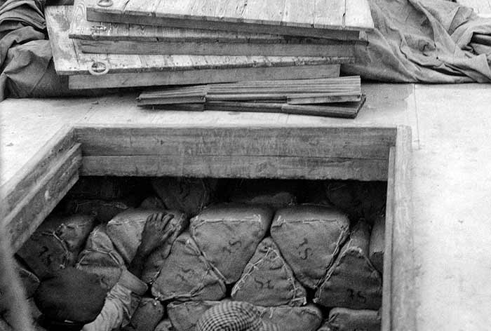 Rye whiskey packed below deck