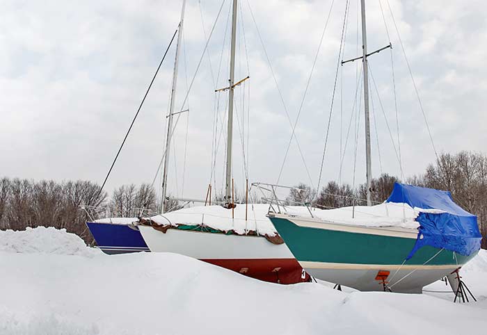 Boats stored for winter
