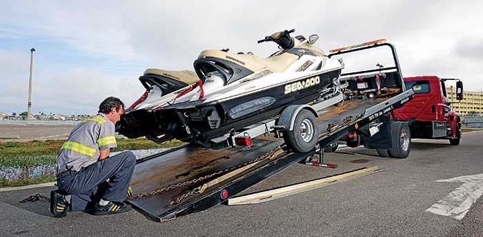 Jetskis on trailer