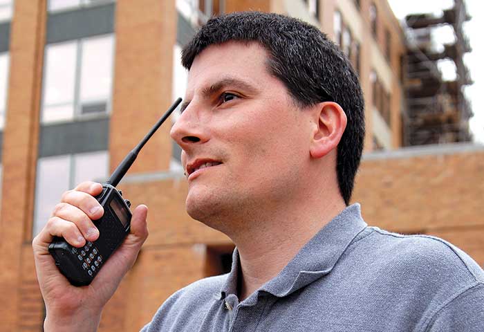 Using hand-held VHF radio