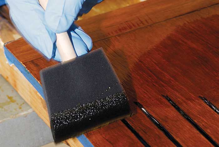 Varnishing with a foam brush