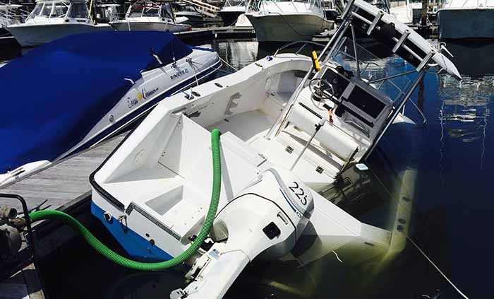 Water leaking into bilge sunks boat