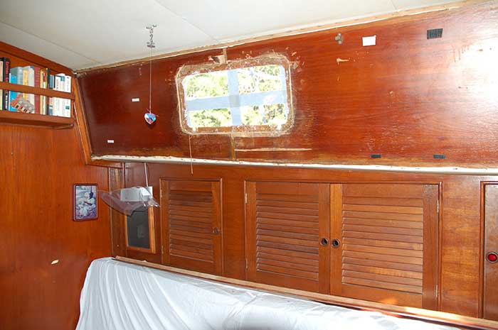 Old teak veneer panel