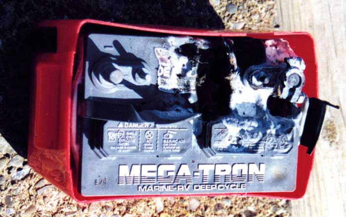 Boat battery fire