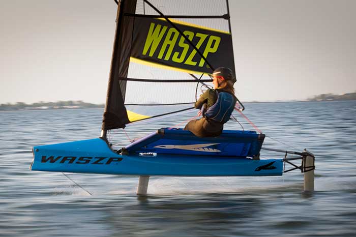 Foiling sailboat