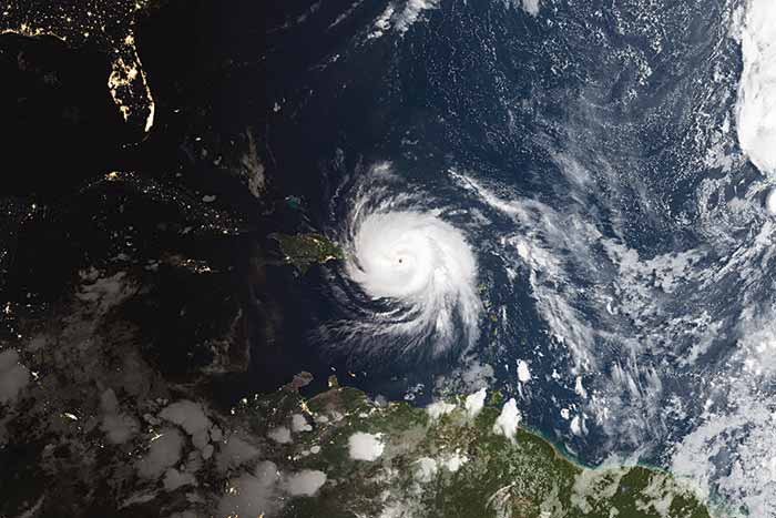 Hurricane Maria satellite view