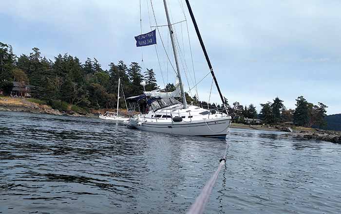 Sailboat run aground