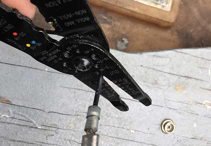 Cutting wires above existing connections