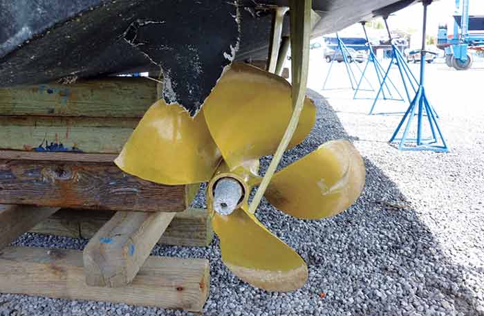 Propeller and rudder damage
