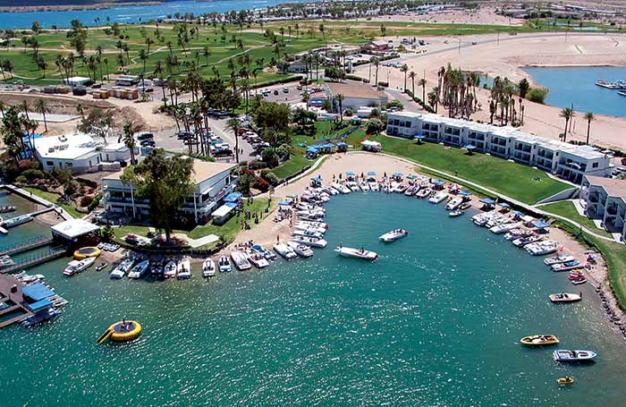 Boat regatta at the Nautical Inn Resort on Lake Havasu