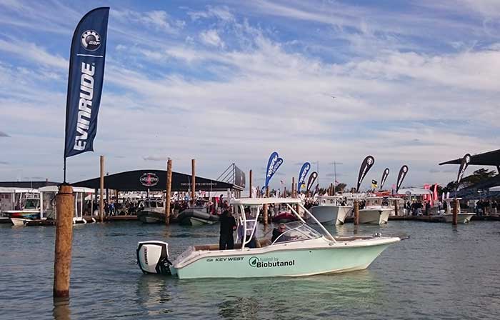Biobutanol-fueled powerboat