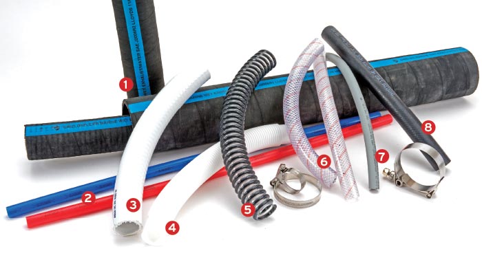 Various boat hoses
