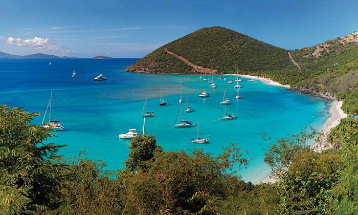 Panoramic view of the BVI coastline
