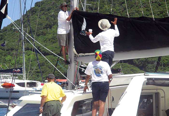 Captain and crew getting ready to sail