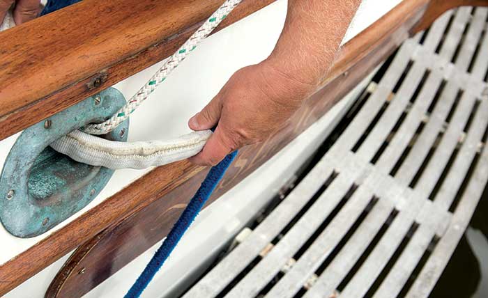 Adding chafe protection to boat line