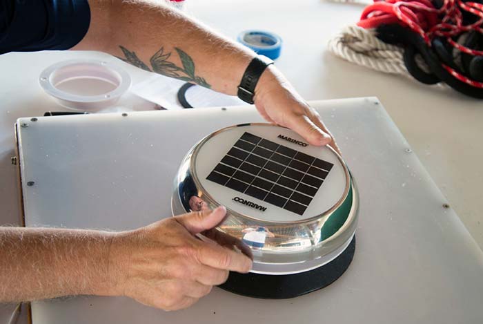 Install solar vent in place