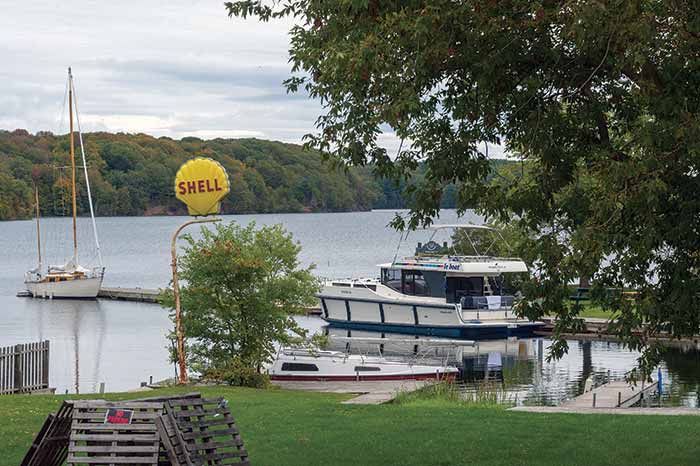 Boat visible from Main Street