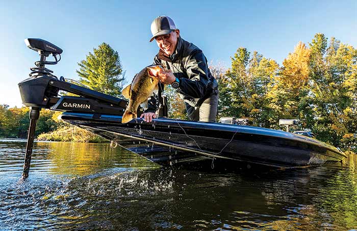 Fishing using a boat with a Garmin Force trolling motor